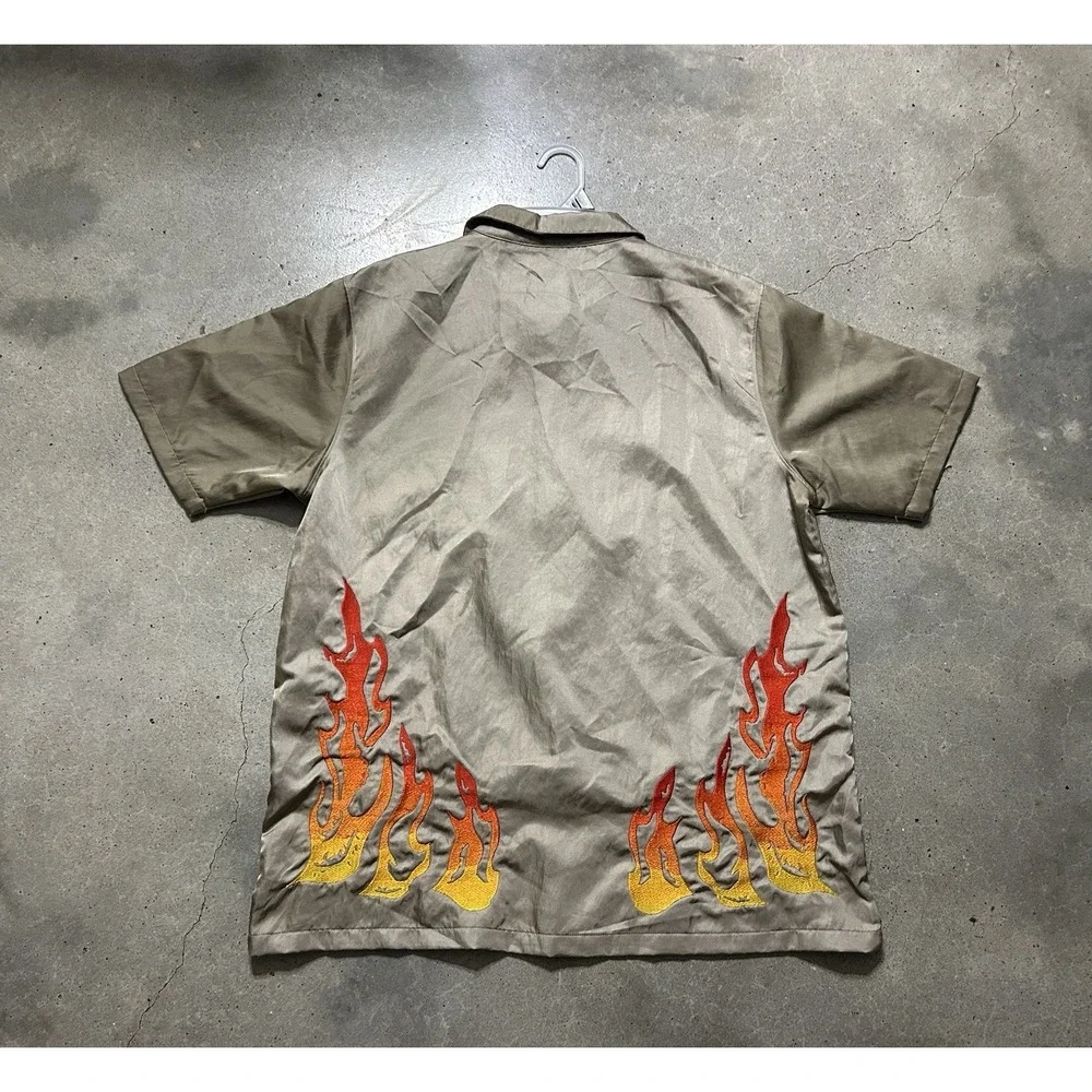 Cactus Jack By Travis Scott X Jordan‎ Button Front Shirt Khaki University Red L
